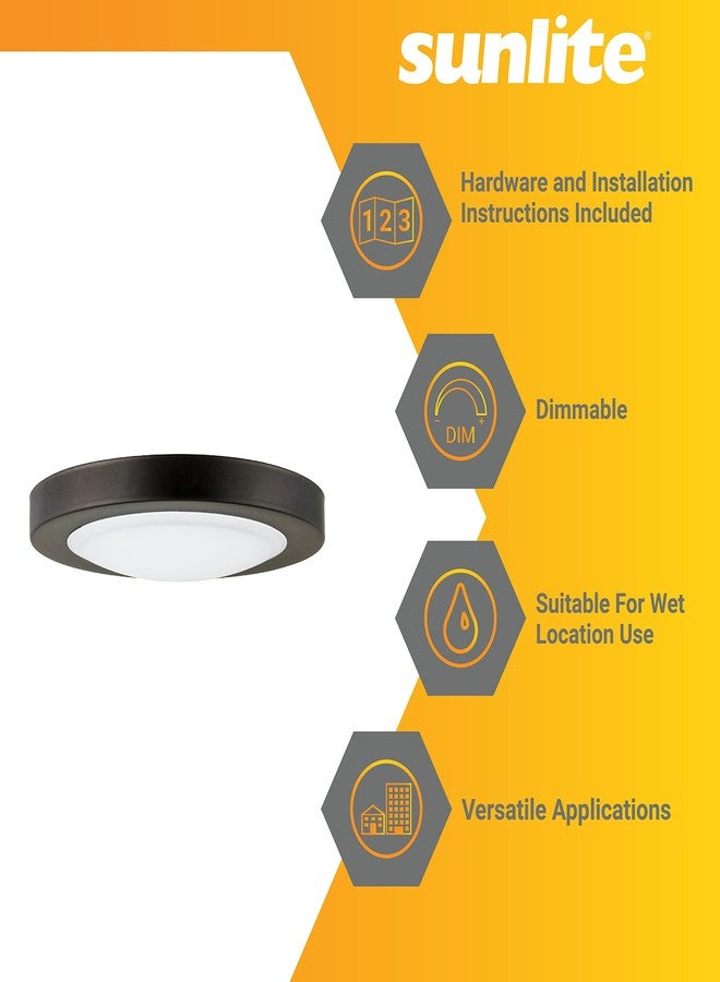Sunlite LED 7" Round Mini Panel Light Fixture, 15W, 1000 Lmns, 30K/40K/50K Selectable CCT, Dimmable, Oil Rubbed Bronze Finish, 50,000 Hour Life Span, ETL Listed - Image 3