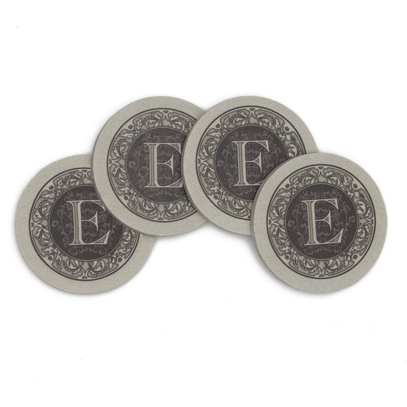 ثيريستي ستون خطاب واحد monogram من الحجر العطش E كوستر من الحجر الرملي الماص 4 عبوات مصنوعة في الولايات المتحدة الأمريكية المصممة مناديل تنظيف بسهولة - Image 2