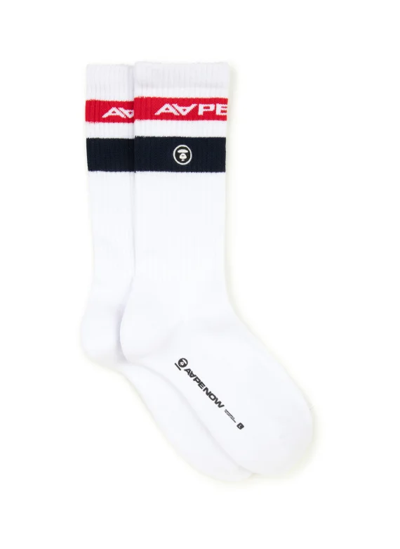 AAPE AAPENOW moonface logo crew socks