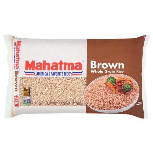 Mahatma Whole-Grain Brown Rice, 2lb Bag of Rice, Stovetop or Microwave Rice - Image 1