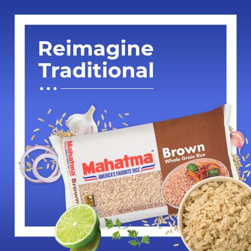 Mahatma Whole-Grain Brown Rice, 2lb Bag of Rice, Stovetop or Microwave Rice - Image 2
