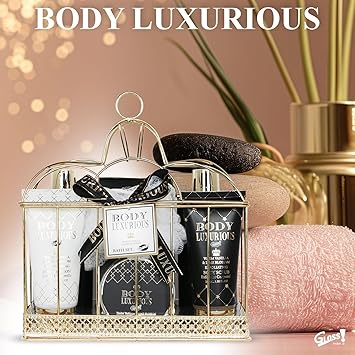 Gloss! Coffret Cadeau pour Femme Produits de Bain Vanille Tilleul Ide de Cadeau Original pour Femmes Idal Anniversaire Maman Panier de Beaut Soin et Bientre Body Luxurious Black by Gloss - Image 2