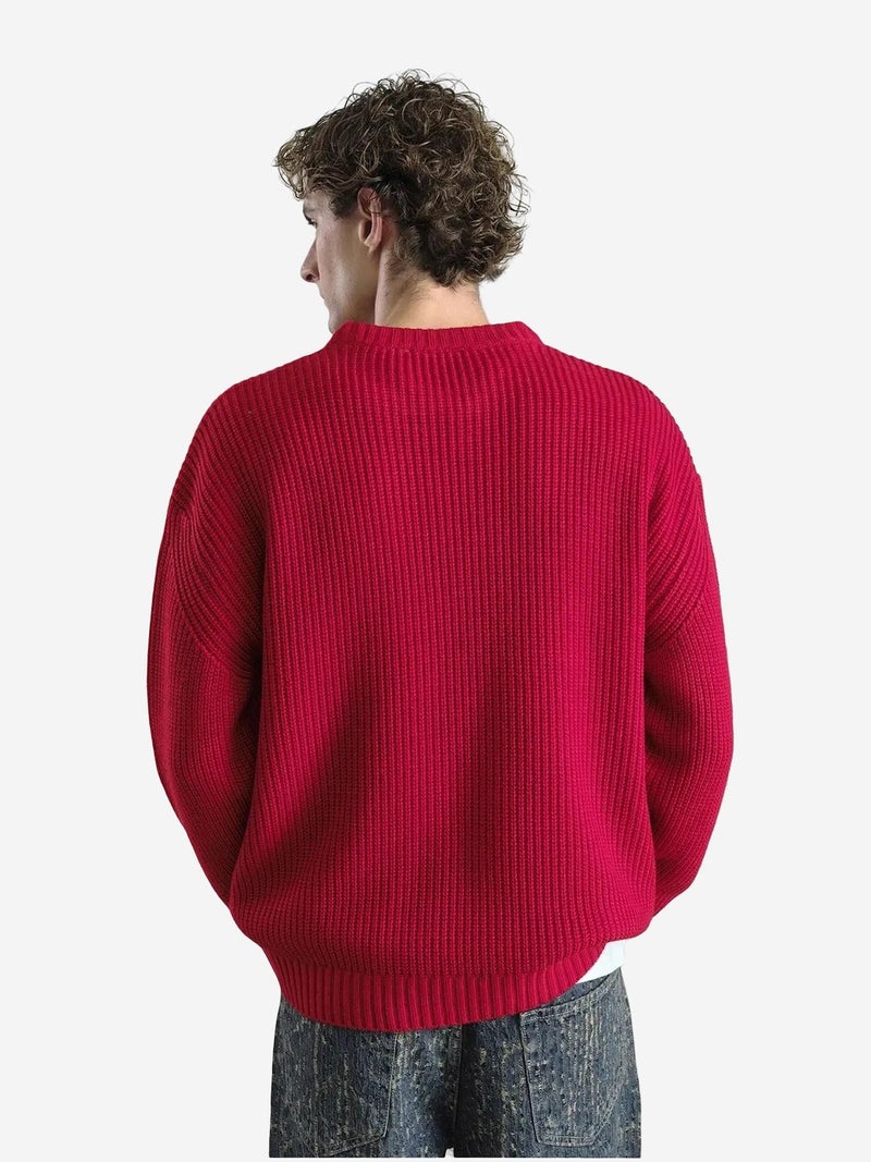 GIESTO Comfort Fit Ribbed Knit Crew Neck Sweater - Image 3