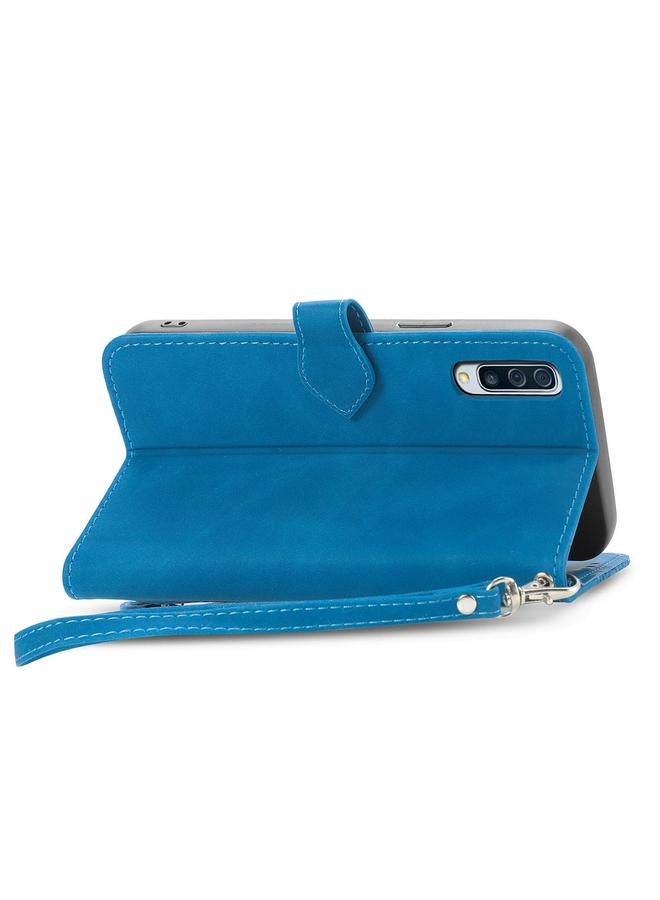 اس-توب جراب لهاتف Samsung Galaxy A50 مصنوع من الجلد بسحاب ونقشة زهور - Image 5