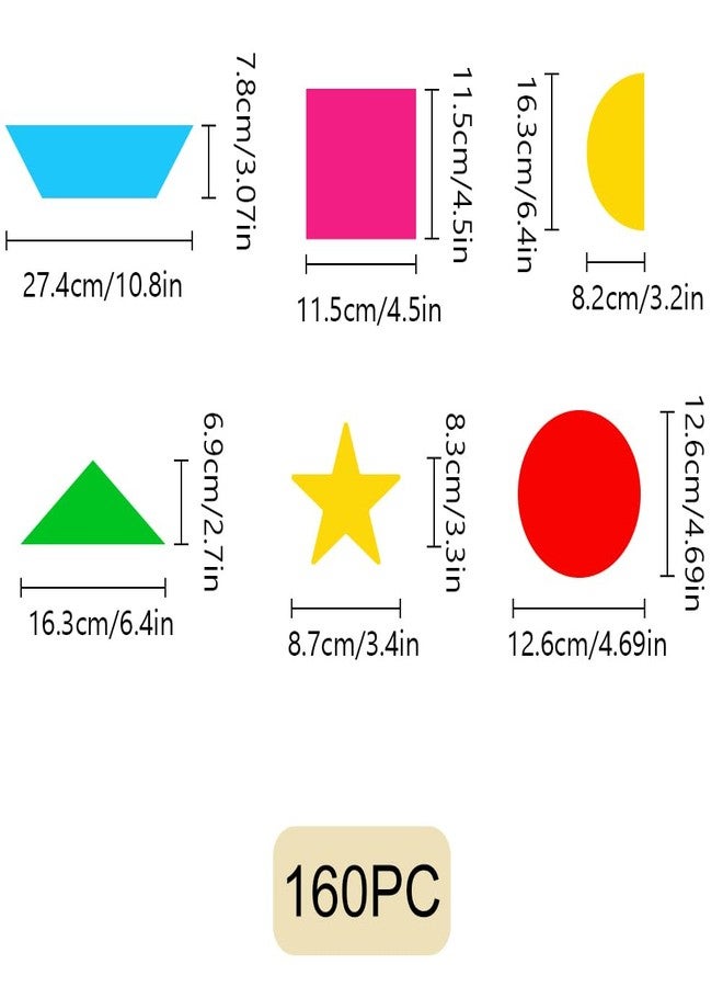 BEUNITONE 160pcs Building Blocks Felt Board Pieces Flannel Board Precut Figures for Birthday Gifts Wall Hanging Decoration - Image 2