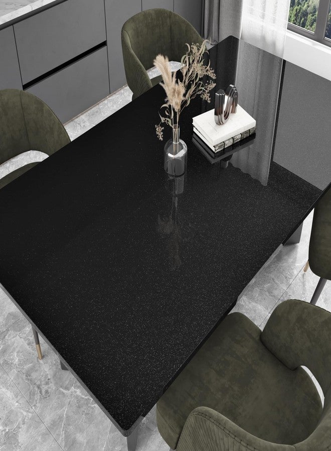 Wallderful Black Wallpaper Glossy Shiny Black Contact Paper for Countertops Waterproof Glitter Wall Paper Peel and Stick Modern Self Adhesive Wallpapers for Kitchen Bathroom Table Wall 15.75"x78" - Image 3