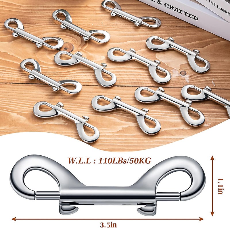BBTO 12 Pieces Double Ended Bolt Snaps Hook Zinc Alloy Double Trigger Clips Home Pet Accessory for Linking Dog Leash Collar Leash Key Chain Horse Tack Pet Sling Feed Buckets (3.5 Inch) - Image 5
