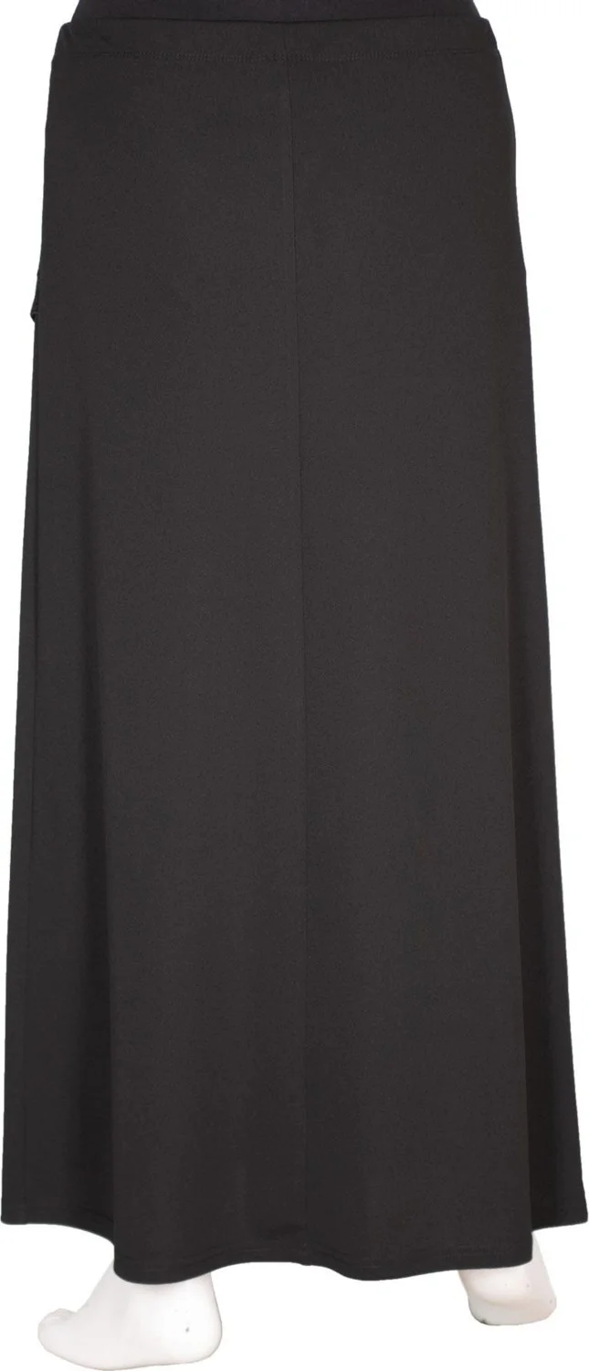 Hesna Women Talia Glitter Trim Lined Black Bell Skirt