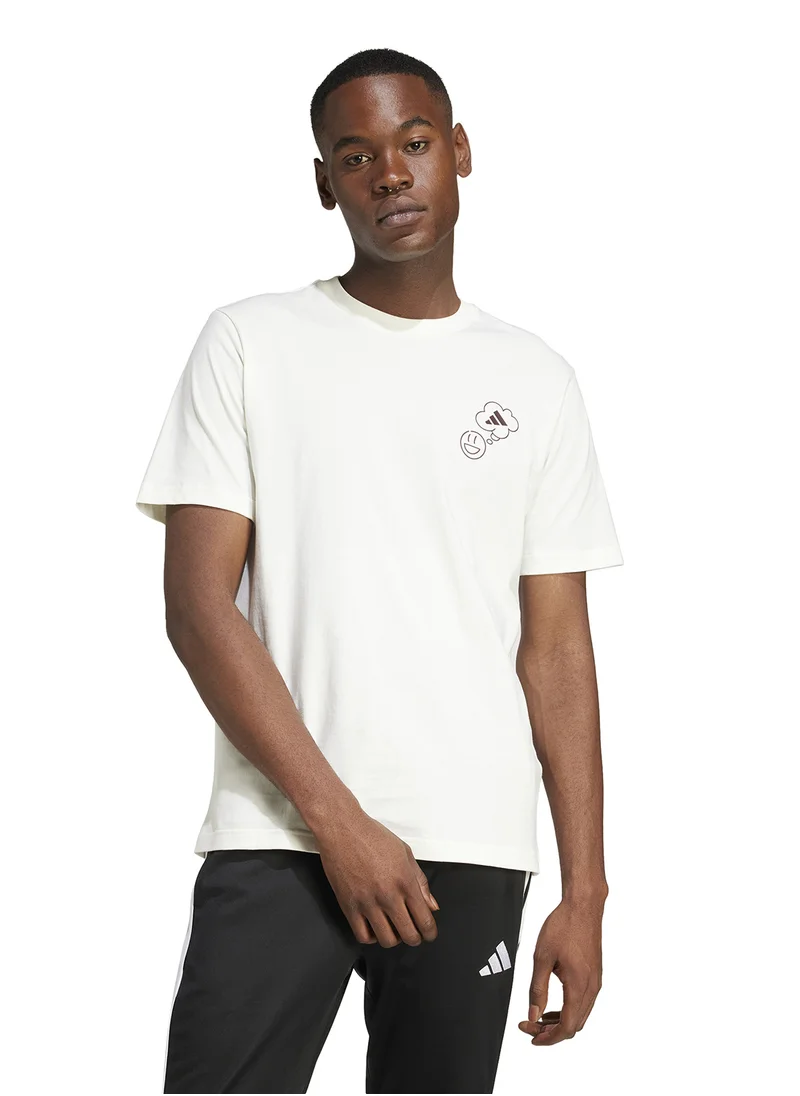 Adidas Lounge Verbiage Circle Graphic T-Shirt