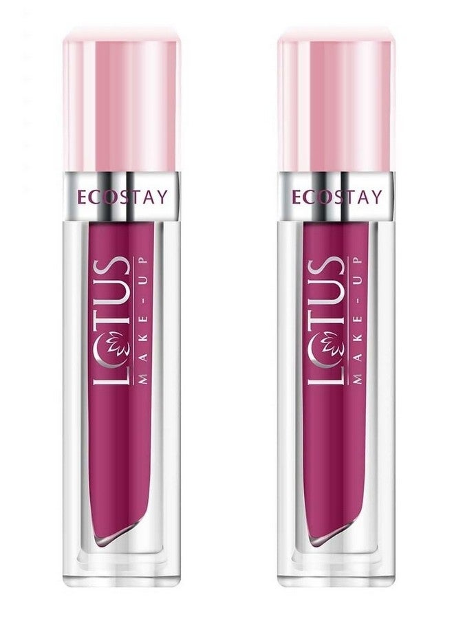Lotus Makeup Lotus Make-Up Ecostay Matte Lip Lacquer - Plum Berry, Plum, 4 g x Pack of 2 - Image 1