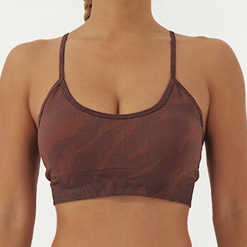 Generic Breathable Athletic Bra Brown
