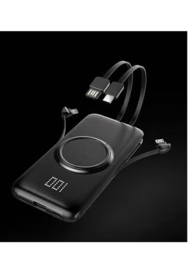 GULFLINK Large Capacity Portable Fast Charger Power Bank With Led Display Built in Cable 10000mah Black - Image 2