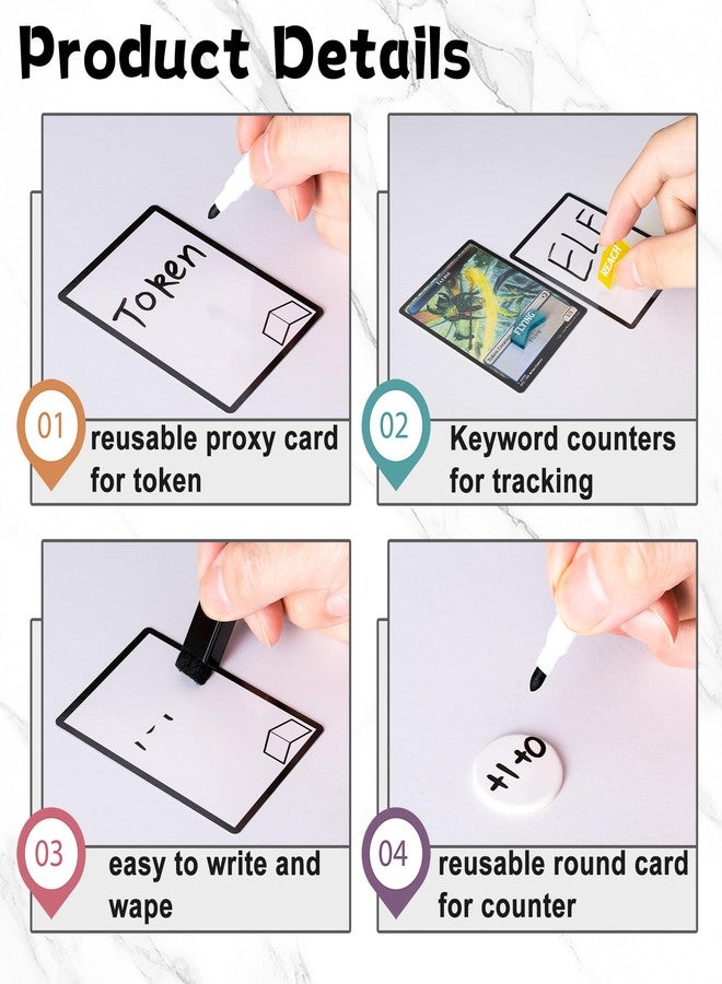Tinzum 155 PCS Dry Erase MTG Tokens Card, MTG Keyword Counters Accessories - Image 5