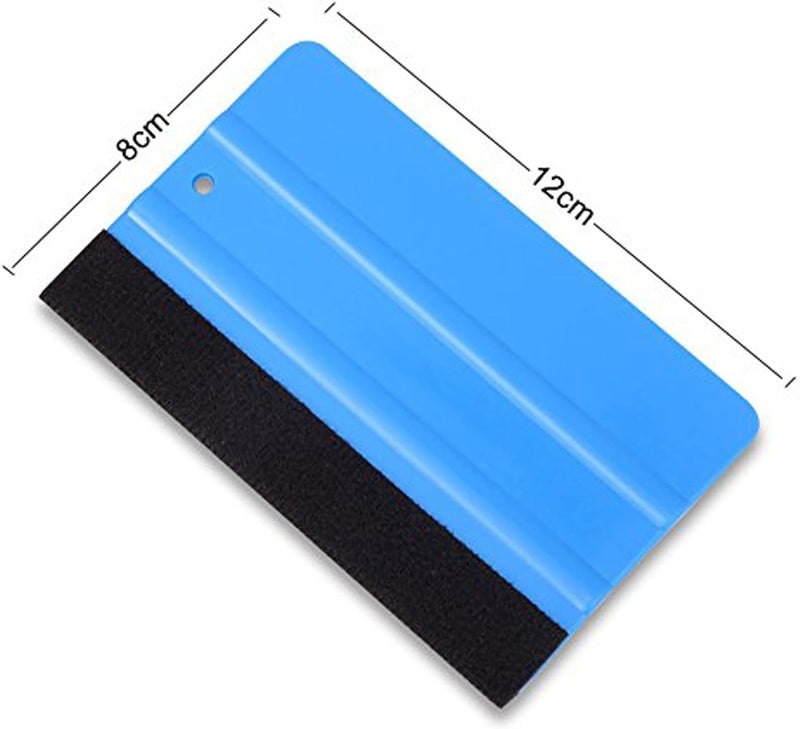 FOSHIO Blue Squeegee Vinyl Wrapping Carbon Fiber Felt Edge Squeegee Car Window Tinting Kitchen Cupboards Applicator Wrap Tool, Pack 10 Pcs. - Image 4