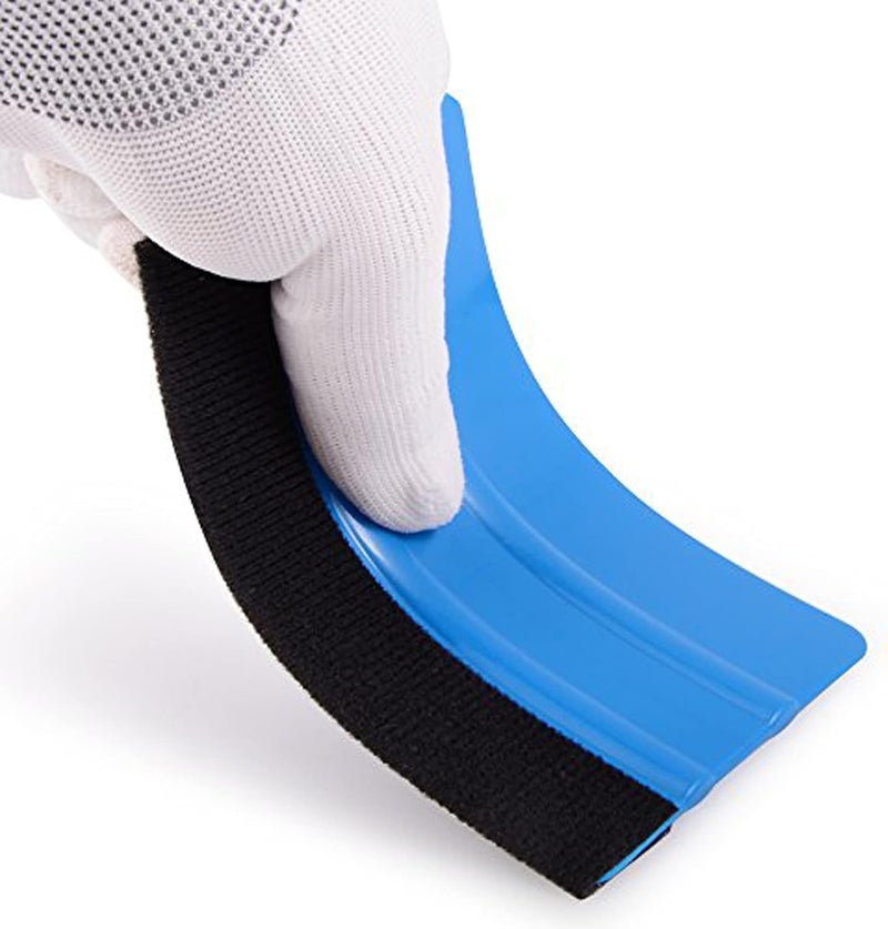 FOSHIO Blue Squeegee Vinyl Wrapping Carbon Fiber Felt Edge Squeegee Car Window Tinting Kitchen Cupboards Applicator Wrap Tool, Pack 10 Pcs. - Image 3
