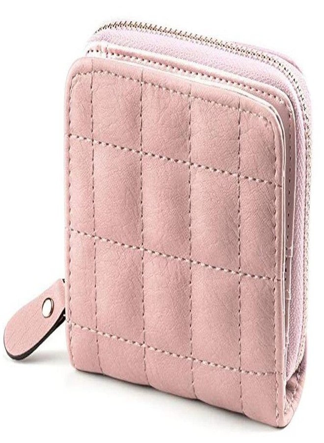 Alexvyan Small Check Bi-Fold Women's Purse Wallet Card Organizer Female Hand Clutch Women/Ladies/Girls Wallets Credit Card Holder 2 Pocket -Coin Pocket Style (Light Pink) - Image 1