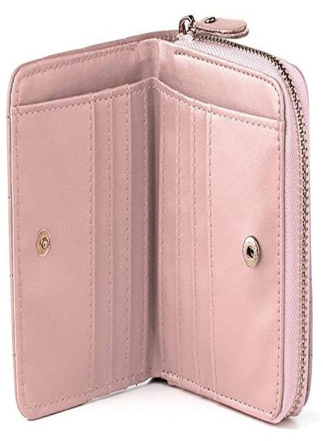 Alexvyan Small Check Bi-Fold Women's Purse Wallet Card Organizer Female Hand Clutch Women/Ladies/Girls Wallets Credit Card Holder 2 Pocket -Coin Pocket Style (Light Pink) - Image 2