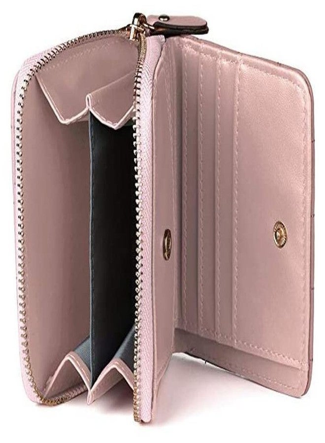 Alexvyan Small Check Bi-Fold Women's Purse Wallet Card Organizer Female Hand Clutch Women/Ladies/Girls Wallets Credit Card Holder 2 Pocket -Coin Pocket Style (Light Pink) - Image 3