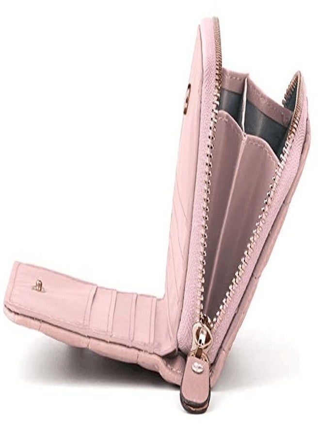 Alexvyan Small Check Bi-Fold Women's Purse Wallet Card Organizer Female Hand Clutch Women/Ladies/Girls Wallets Credit Card Holder 2 Pocket -Coin Pocket Style (Light Pink) - Image 4