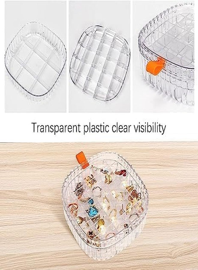 LEKORED Transparent 3 Layer Jewelry Organizer Tray for Drawer Desk Small Jewelry Storage Box for Women,girls Lid,Travel Jewelry Case Gift for Earrings, Rings,Chains,Necklace Bracelet - Image 5