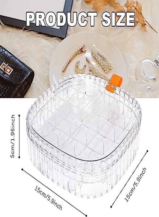 LEKORED Transparent 3 Layer Jewelry Organizer Tray for Drawer Desk Small Jewelry Storage Box for Women,girls Lid,Travel Jewelry Case Gift for Earrings, Rings,Chains,Necklace Bracelet - Image 4