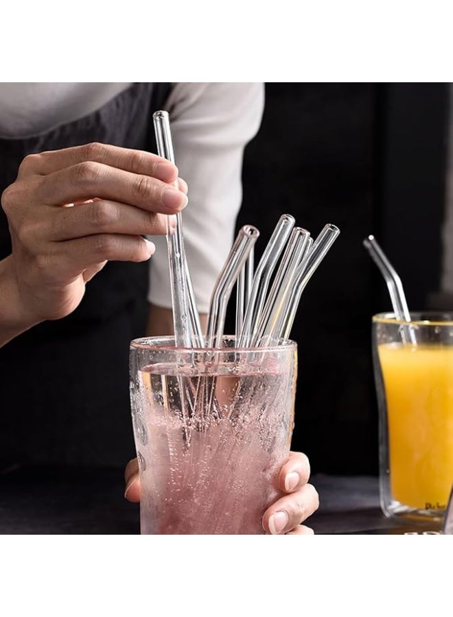 ECVV Glass Transparent Straw Set 5 Pieces - 4 x Straws, 1 x Brush, Healthy and Eco-friendly, Suitable for Everyday Drinking, Breadfast, Juice  - Image 5