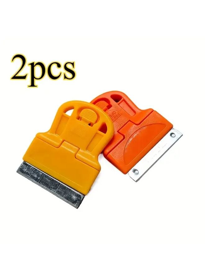 2pcs Mini Plastic Razor Scraper Sticker Glue Remover Tool Metal Blade - Image 2