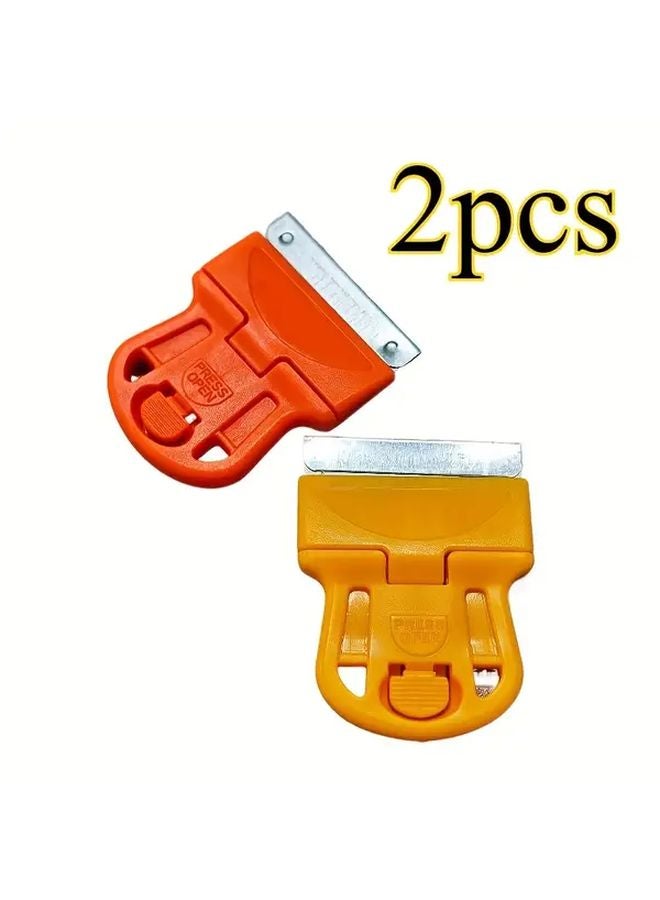 2pcs Mini Plastic Razor Scraper Sticker Glue Remover Tool Metal Blade - Image 4