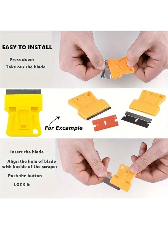 2pcs Mini Plastic Razor Scraper Sticker Glue Remover Tool Metal Blade - Image 5