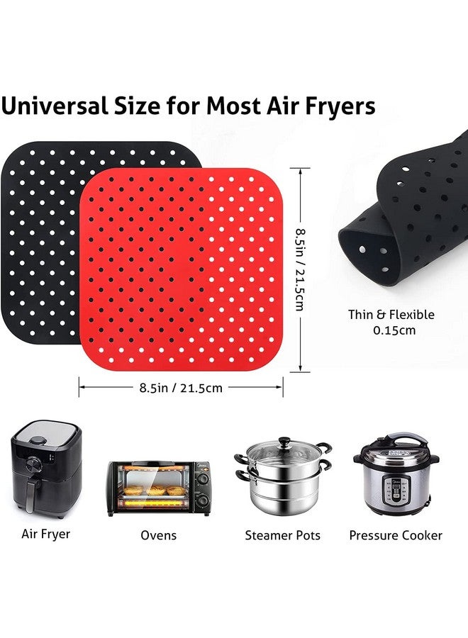 Trifecta Silicone Air Fryer Liners Non Stick and Easy Clean Air Fryer mats, Pad, Accessories Parchment Paper Replacement for Air Fryer Basket Air Frying, Steaming and Oven Baking Pack - 2 (Square - 8.5 IN) - Image 5