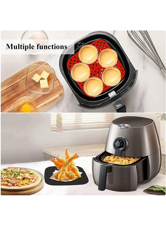 Trifecta Silicone Air Fryer Liners Non Stick and Easy Clean Air Fryer mats, Pad, Accessories Parchment Paper Replacement for Air Fryer Basket Air Frying, Steaming and Oven Baking Pack - 2 (Square - 8.5 IN) - Image 4