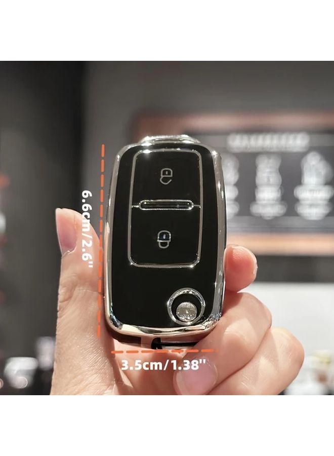 غطاء مفتاح TPU ذهبي أسود لحالة فولكس فاجن أماروك جولف 4 5 6 MK4 - Image 2