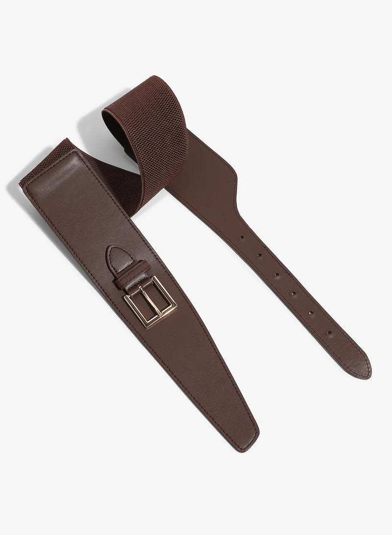 Haute Sauce Brown Solid Waist Belt