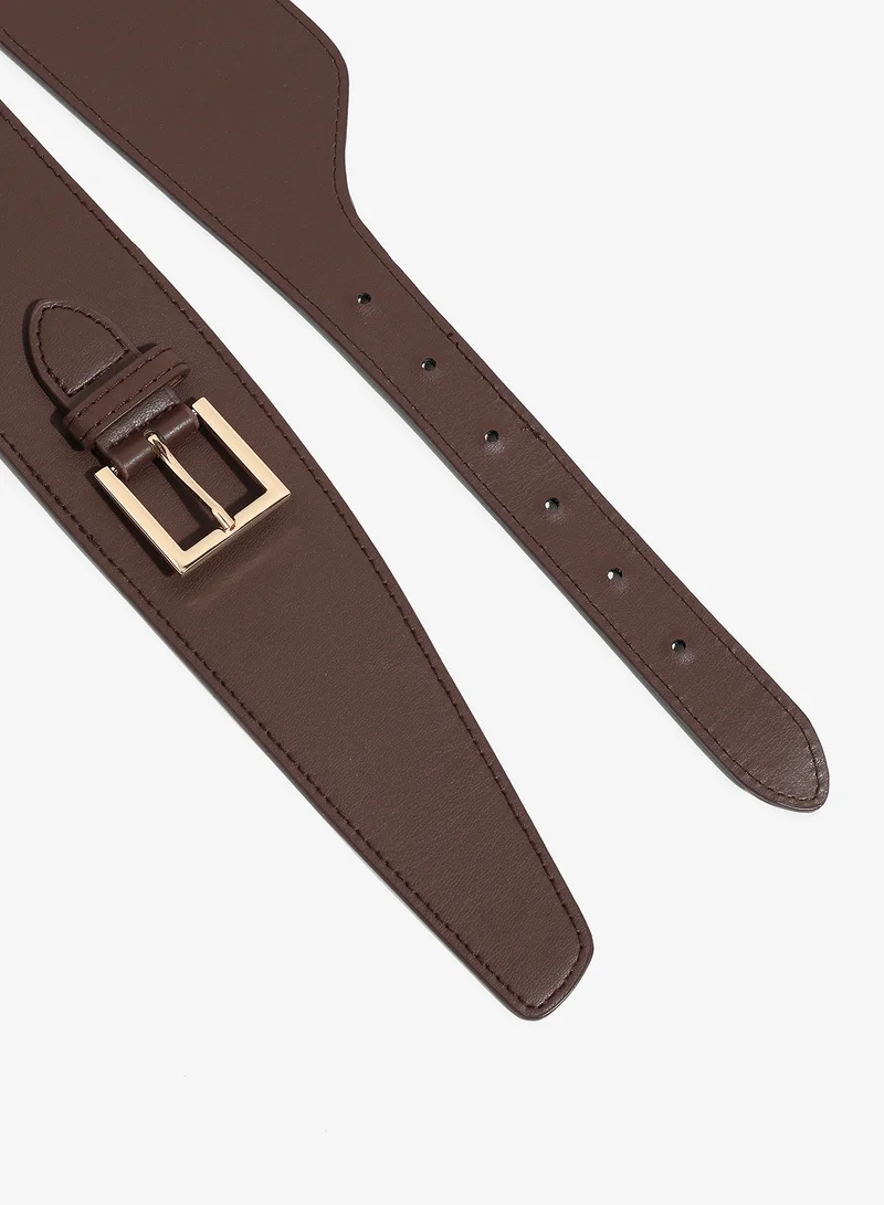 Haute Sauce Brown Solid Waist Belt