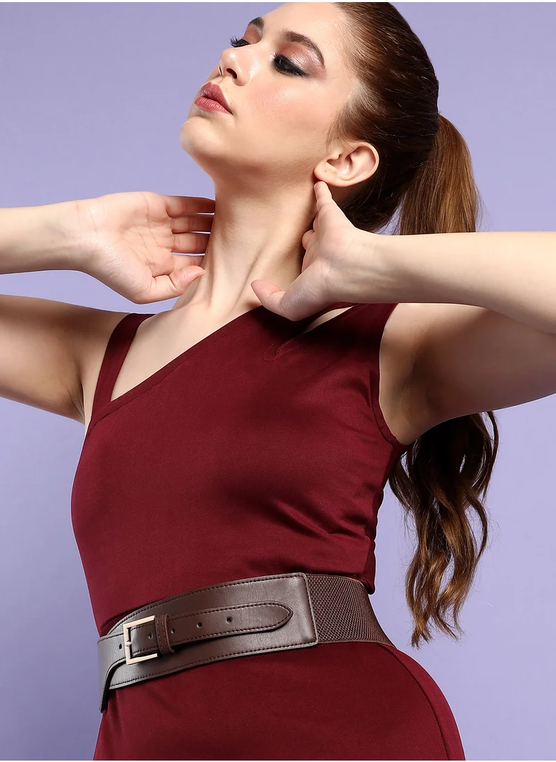 صوص هاوت Brown Solid Waist Belt