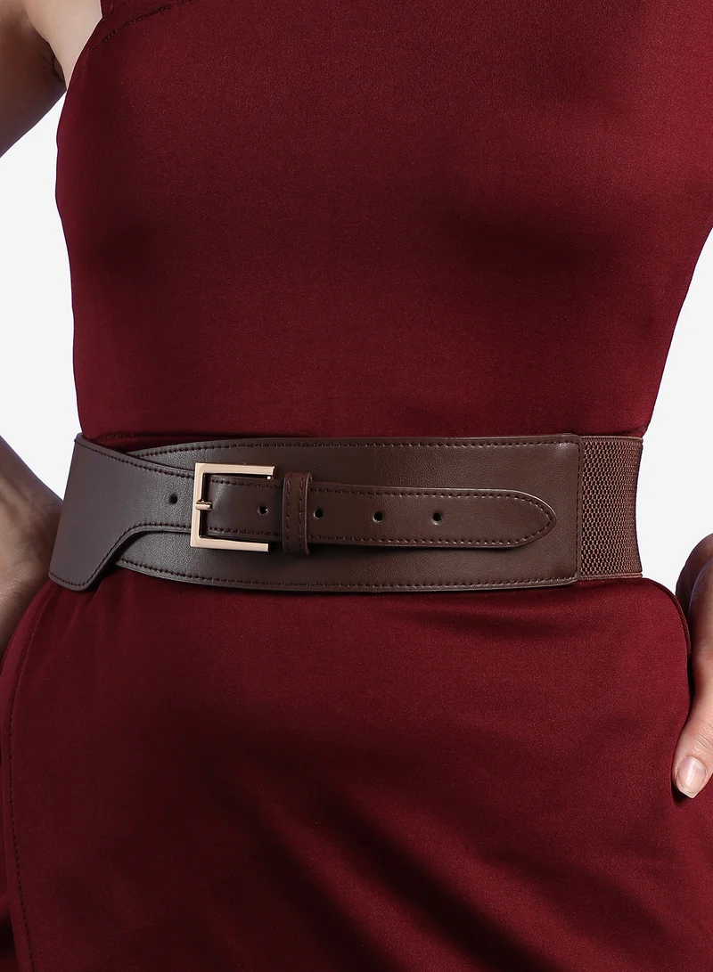 Haute Sauce Brown Solid Waist Belt