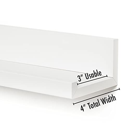 Americanflat 14" Floating Shelves for Wall - Set of 3 - Made of Engineered Wood with Lipped Ledge - Floating Wall Shelves for Bedroom, Bathroom, Kitchen, Office, and Living Room - White - Image 3