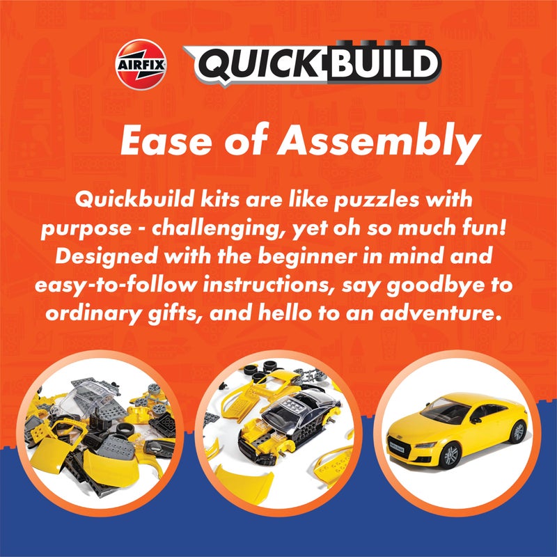 Airfix J6049 Quickbuild Plastic Model Car Kits - Audi R8 Coupe - Easy Assembly Snap Together Model Kit, Classic Car for Adults & Kids to Build, Model Sports Car, Building Toys Set - Image 2