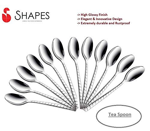 SHAPES Zack Premium Stainless Steel Tea Spoon Set of 12 Pieces | Tea Spoon, Spoon, Rust-Resistant, Dishwasher Safe, Elegant Design - Image 3