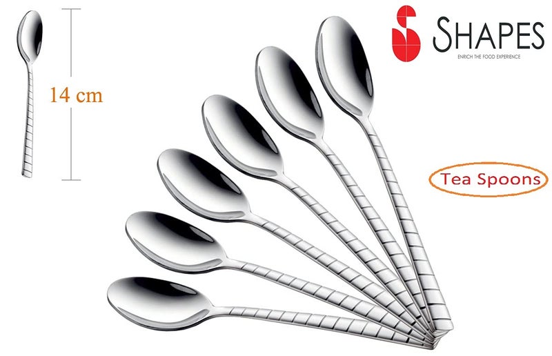 SHAPES Zack Premium Stainless Steel Tea Spoon Set of 12 Pieces | Tea Spoon, Spoon, Rust-Resistant, Dishwasher Safe, Elegant Design - Image 2