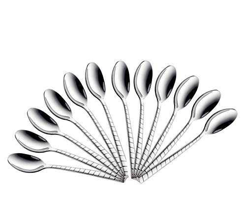 SHAPES Zack Premium Stainless Steel Tea Spoon Set of 12 Pieces | Tea Spoon, Spoon, Rust-Resistant, Dishwasher Safe, Elegant Design - Image 1