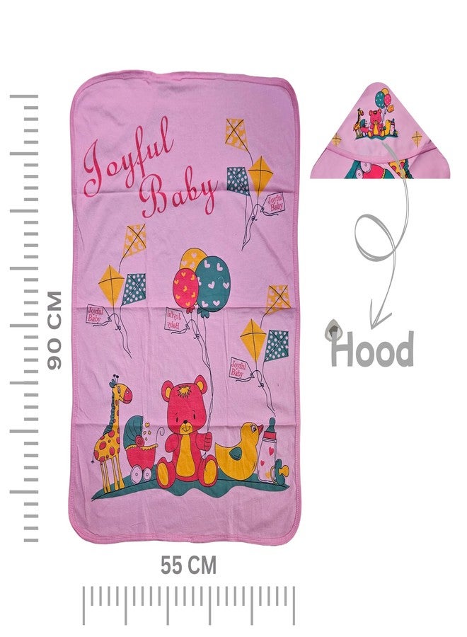 PALMY24 Hooded Baby Towel for Newborn to 24 Months – Ultra Soft, Quick Dry, Absorbent Towel with Cute Hood Design (Pink) - Image 2