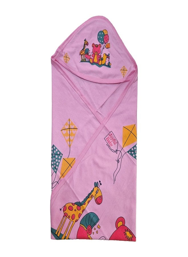 PALMY24 Hooded Baby Towel for Newborn to 24 Months – Ultra Soft, Quick Dry, Absorbent Towel with Cute Hood Design (Pink) - Image 3