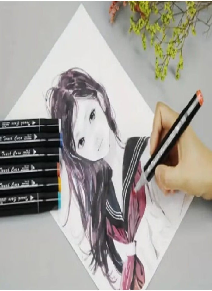 تاتش فايف، 36 لونًا، قلم رسم مزدوج، أسود