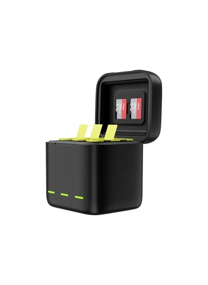 TELESIN TELESIN 3 SLOTS LED STORAGE CHARGER BOX WITH EXTENDED BATTERY FOR GOPRO 9/10/11 WITH 3 BATTERIES GP-BNC-902B  - Image 2