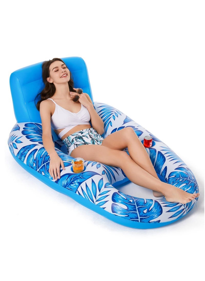 Generic - Inflatable Pool Floats Lounger Adult, Pool Float Lounge Raft Floaties Water Floating Recliner Chair with Cup Holders Foot Rest Swimming Pool Floaty - Image 1