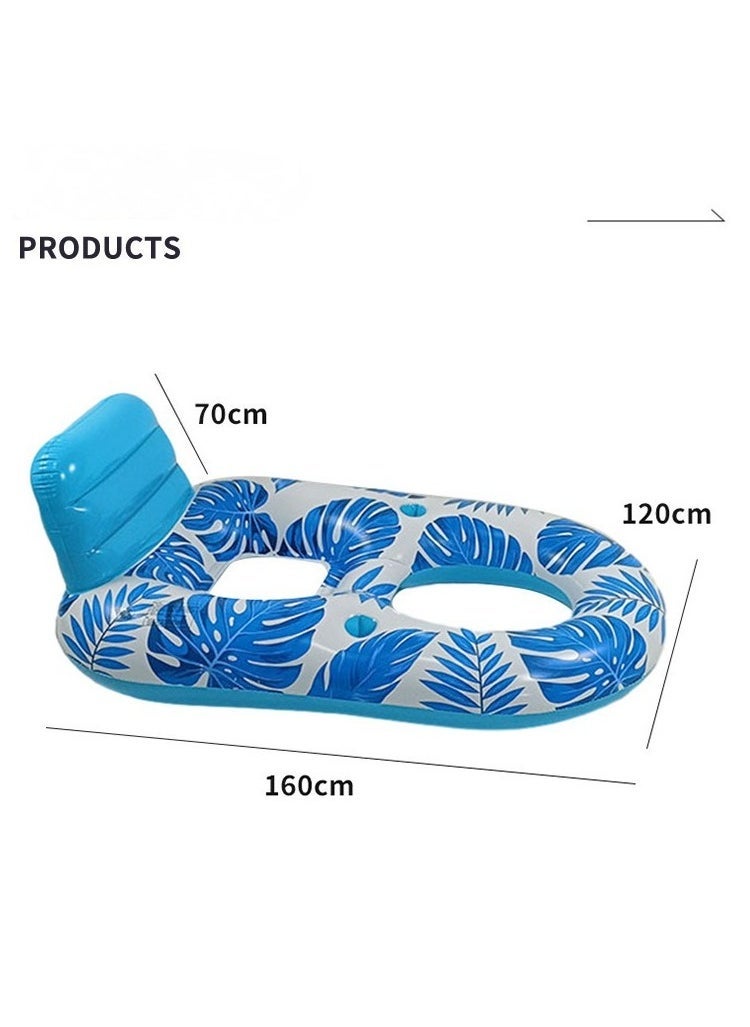 Generic - Inflatable Pool Floats Lounger Adult, Pool Float Lounge Raft Floaties Water Floating Recliner Chair with Cup Holders Foot Rest Swimming Pool Floaty - Image 1
