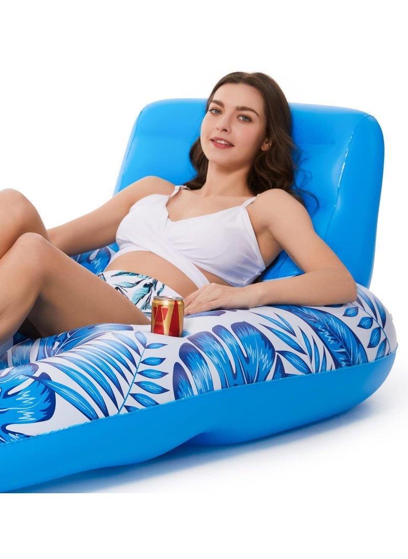 Generic - Inflatable Pool Floats Lounger Adult, Pool Float Lounge Raft Floaties Water Floating Recliner Chair with Cup Holders Foot Rest Swimming Pool Floaty - Image 1