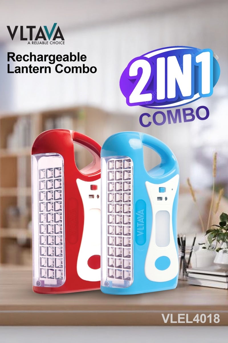 VLTAVA 2-in-1 Rechargeable LED Lantern - Emergency Light – 66 SMD LEDs, USB & Solar Charging, Power Bank, 6V 4500mAh Battery - VLEL4018 - Image 1