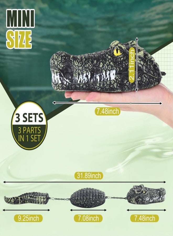 Mysora 3 Pack 3-Segment Floating Alligator Decoy 31.5inch Plastic Fake Crocodile Sculpture for Pond Pool Duck Deterrents Realistic Alligator Pool Float for Yard Outdoor Garden Decoration - Image 2
